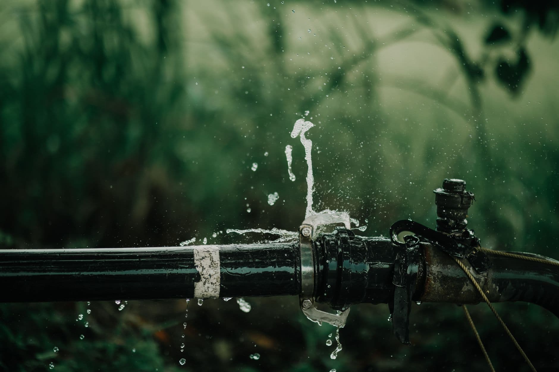 Tubería reventada perdiendo agua